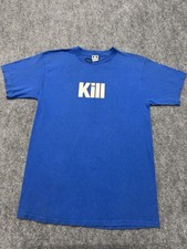 Vintage Senate KILL Halo Logo Inline Skate RARE Tee Mens Lg Blue Grunge 90s picture