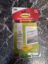 3M Command Large Picture Hanging Strips 12 Pairs (24-Strips) Damage-Free NEW picture