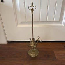 Antique c. 19th Italian Brass Whale Ship Oil Lamp w / 4 implements 20