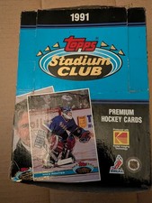 1991-92 Topps Stadium Club NHL Hockey Premium Wax open Box 36 Unopened Packs picture