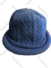 Vintage SUANTRAI of Ireland womens 100% wool blue knitwear hat EUC Sz.M -20” ar. picture