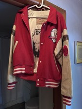 Rare 80s MLB Louisville Slugger Leather Letterman Baseball Jacket M Ruth Gehrig picture
