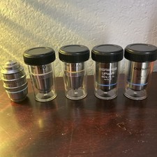 5 Microscope Objective Lenses Nikon and Olympus Super Nice Lot of 5 picture