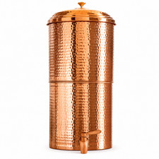 20L Pure Copper Gravity Water Filter Dispenser Hammered Ceramic Filter Tap picture