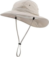 Home Prefer Mens Sun Hat Wide Brim UPF 50+ Large-X-Large, Beige  picture