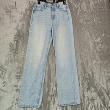Aeropostale High Rise Baggy Jeans Light Wash Denim Size 0 Reg Relaxed Fit 1018 picture