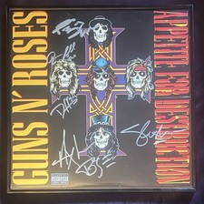 Guns N' Roses Appetite for Destruction Autographed Vinyl Record all 5 original picture