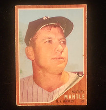 🔥Topps 1962 Topps Mickey Mantle New York Yankees #200 Base Set Card🔥 picture