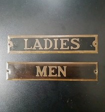 3 Vintage Restroom Signs, Men and Ladies Room 7