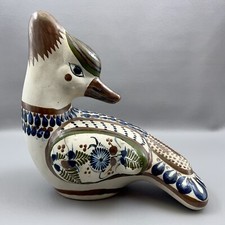 Tonala Pottery Large Duck Bird Signed JO Santana Mexican Pottery Figurine picture