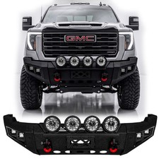 For 2024-2026 GMC Sierra 2500/3500 Front Bumper w/ Winch Plate and 8xLED Lights picture