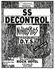 SS Decontrol - SSD Nihilistics DYS Rock Hotel New York City Saturday January 28 picture