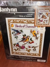 VTG 1995 JANLYNN COUNTED CROSS STITCH KIT BIRDS OF SUMMER 135-36 SEALED picture