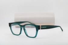 NEW JIMMY CHOO JC370 1ED CLEAR GREEN GOLD CRYSTALS AUTHENTIC EYEGLASSES 49-18 picture