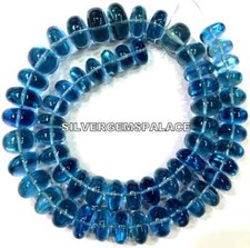 AAAA+ Extremely Rare~Aquamarine Color Smooth Deep Blue Large Gemstone Beads. picture
