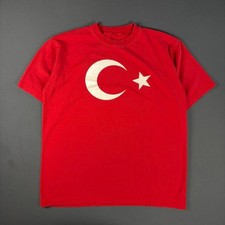 Vintage Turkey Flag T-Shirt Mens XL Red Streetwear Crescent Star Graphic Tee picture