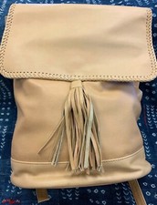 Sensea Moss Leather Backpack Purse, Tan, Brand New picture