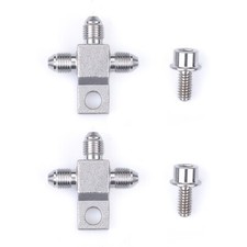 2Pcs AN-3 Male Brake Fittings JIC3 AN3 3-Way Tee Joint with Locating Nut picture