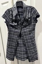Killstar (Gothic) Plaid Dress with Faux Leather Collar~Trim/Buckle Features picture