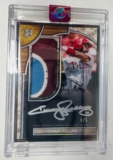 Jimmy Rollins 2025 Topps Museum Collection Framed Game Used Patch Auto #/5 picture