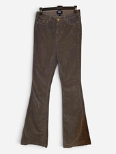 PAIGE Bell Canyon Pants Womens 30 Granite Grey Corduroy High Rise Flare USA picture
