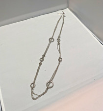 Lia Sophia Silver-Tone Multi-Strand Circle Ring Station Long Necklace Vintage picture