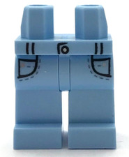 Lego New Bright Light Blue Jeans Hips Legs Belt Loops Pockets Minifigure Pants picture