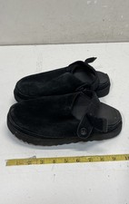 UGG Funkette Black Suede Platform Slipper Clogs Women's Size 8 picture