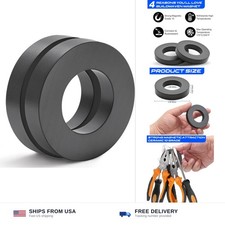 BuildMaven Large round magnets grade 10 heavy duty OD60mm ID32mm 10mm pack of 2 picture