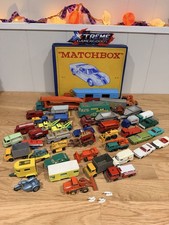 Vintage Lesney Matchbox Lot of 45 Cars & Case 1960's England picture