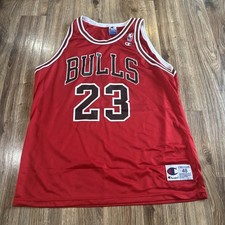 Vintage 90s Champion Chicago Bulls Michael Jordan Jersey Size 48 Large NBA EUC picture