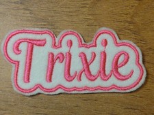 Trixie Pink White Embroidered Iron On Patch drag queen Mattel picture