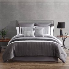 Hallmart Collectibles 8pc Queen Rossi Comforter Set Gray picture