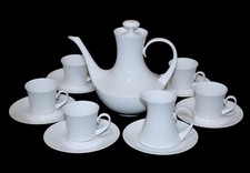 Vintage Block Bidasoa White Coffee Tea Set Mid Century Modern Spanish Demitasse picture