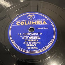GUITAR SOLO Spanish Classical Tango 78 RPM JULIO MARTINEZ OYANGUREN Columbia picture