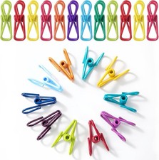 45 Pcs Chip Clips - 2 Inch Random Multi-Colored Waterproof Metal Clothes Pins picture