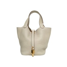 HERMES Picotin 18    Gold Hardware White 2018 LeatherHandbag picture