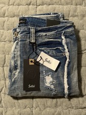 Switch Men’s Premium Denim Distressed Blue Wash Jeans Size 34X32 Brand NWT picture