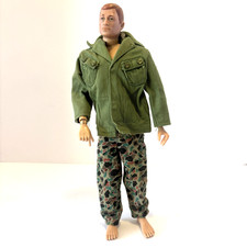 Vintage 1967-69 Hasbro GI Joe Action Soldier Red Painted Hair 12” Figure Outfit picture