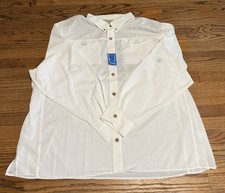 NWT Mojo Sportswear Men’s Fishing Shirt 4XL White Long Sleeve Button Up Vent picture
