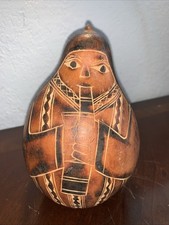 Vintage Peruvian Gourd Folk Art Peruvian Rattle. Very Detailed picture