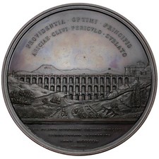 ITALY Pope Pius IX 1854 Opening of the Albano-Ariccia Bridge bronze Medal picture