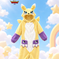 Official Digimon Adventure Renamon Coral Fleece Hooded Home Pajamas picture
