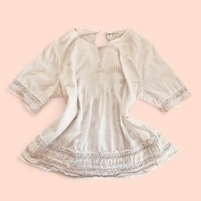 XL Old Navy White Boho Lace Trim Peasant Top picture