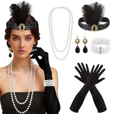 FASOTY 5 Pcs 1920s Flapper Accessories for Women, Flapper Headpiece Great Gat... picture