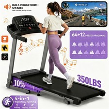 Foldable Treadmill with Incline, Treadmills for Home Walking Pad APP, Bluetooth picture