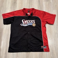 Vintage Nike Philadelphia 76ers Warm Up Jersey Mens XL 90s Shooting Shirt NBA picture