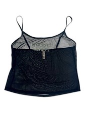 Vintage Y2K Victoria’s Secret Rhinestone Black Mesh Cami Top M picture