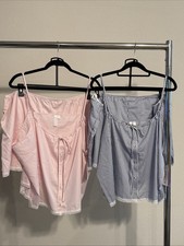 NWT JOYSPUN (Lot of 2) 2pc Cotton Pajama - Stripes CAMI SHORT SET 3X (22W-24W) picture