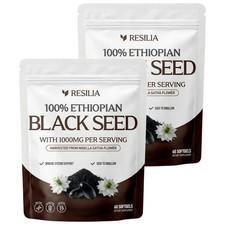 2Bags Resilia Ethiopian Black Seed Oil 1000MG Softgels 60 Counts Organic Natural picture